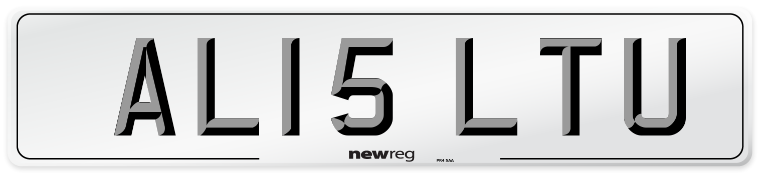 AL15 LTU Number Plate from New Reg